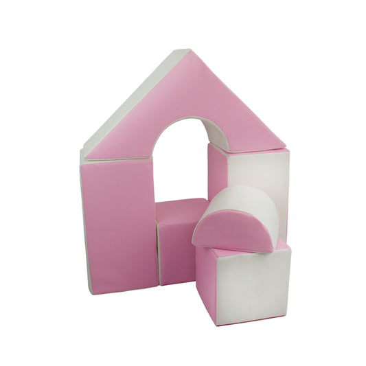 Castle Set (6 Pieces), Pastel Pink