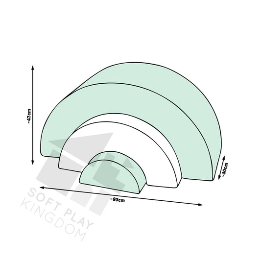 NEW Rainbow Soft Play Set, Pastel Mint & White