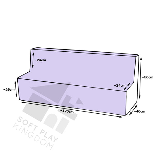 NEW Soft Play Bench, Lilac & White