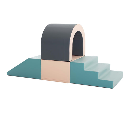 Tunnel, Step & Slide Set, Pastel & Grey